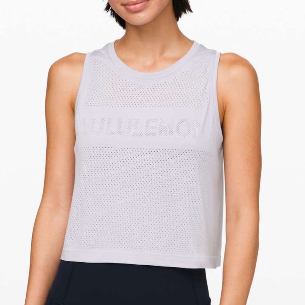 Lululemon Breeze By Muscle Crop Tank - Silver Lilac |size 10